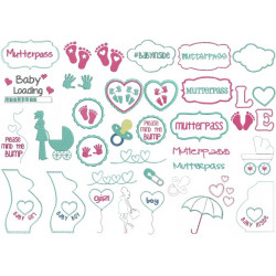 Stickserie - Baby kommt